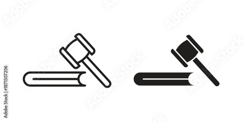 employment law icons for web design set in black stroke and solid style. EPS10