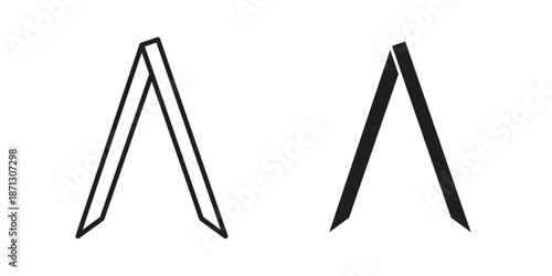 Eyebrow tweezers icons for web design set in black stroke and solid style. EPS10