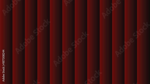 Vertical red gradient stripes forming curtain-like depth and symmetry illusion