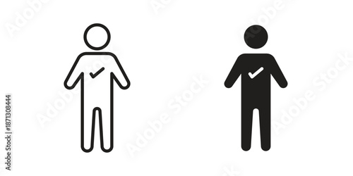 Good human icons for web design set in black stroke and solid style. EPS10