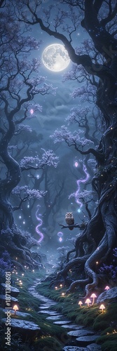 A serene and mystical moonlit night