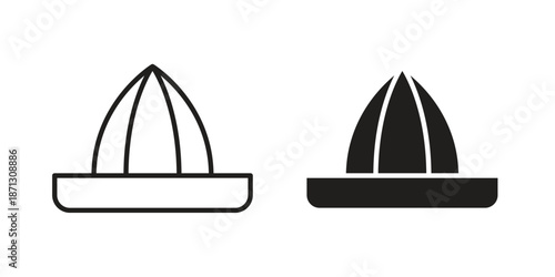 Hand Juicer icons for web design set in black stroke and solid style. EPS10