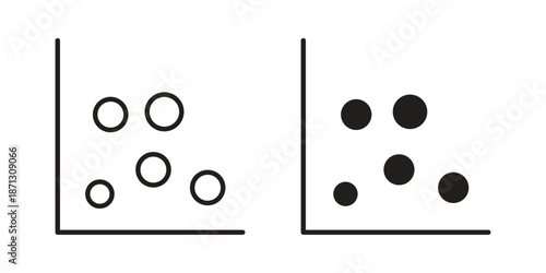 Heat Map icons for web design set in black stroke and solid style. EPS10