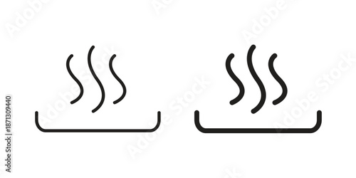 Hot icons for web design set in black stroke and solid style. EPS10