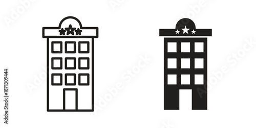 hotel icons for web design set in black stroke and solid style. EPS10