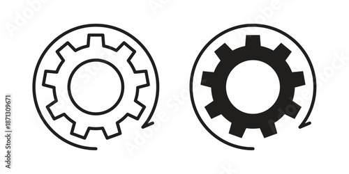 Implementation icons for web design set in black stroke and solid style. EPS10