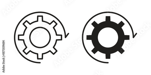 Implementation icons for web design set in black stroke and solid style. EPS10