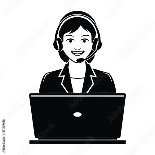 Monochrome Illustration of a Woman Wearing Bohemian Style Jewelry and a Flowy Tunic