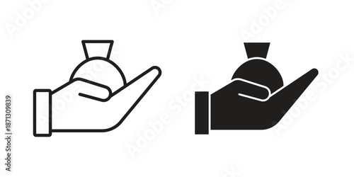 Inheritance law icons for web design set in black stroke and solid style. EPS10