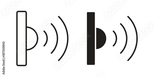 Infrared icons for web design set in black stroke and solid style. EPS10