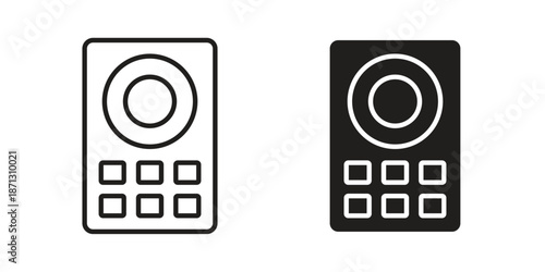 Intercom icons for web design set in black stroke and solid style. EPS10