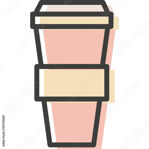 Simple icon of a takeaway coffee cup