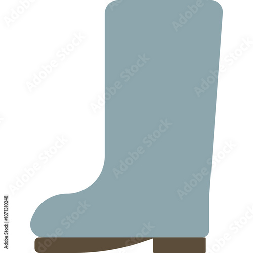 Simple Illustration of a Blue Wellington Boot