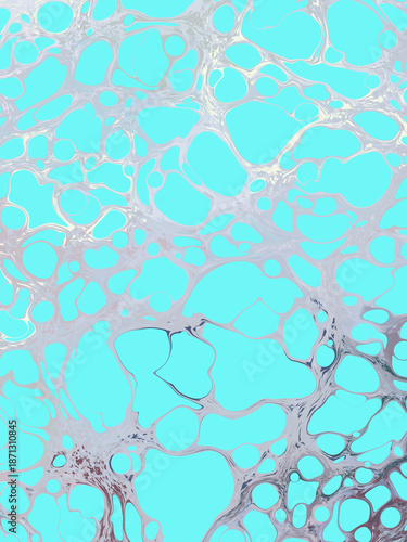 Turquoise Cellular Flow Abstract
