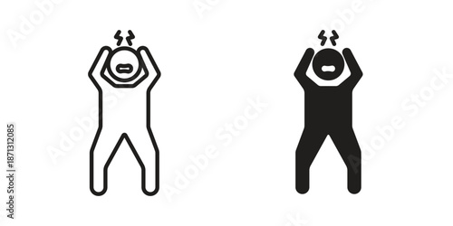 Irritated human icons for web design set in black stroke and solid style. EPS10