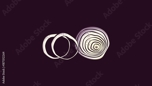 Vegetable Illustration of Beetroot with Red Tinted White Interior
