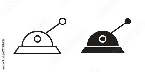 Lever icons for web design set in black stroke and solid style. EPS10