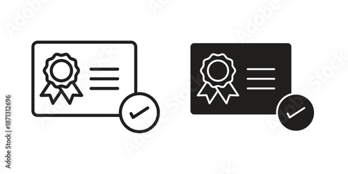 License icons for web design set in black stroke and solid style. EPS10