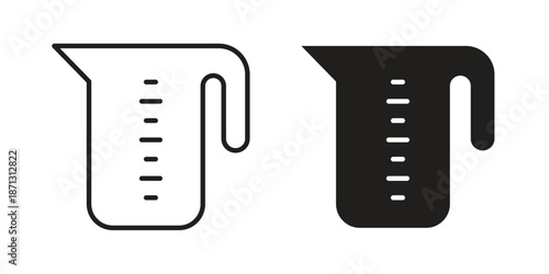 Liter icons for web design set in black stroke and solid style. EPS10