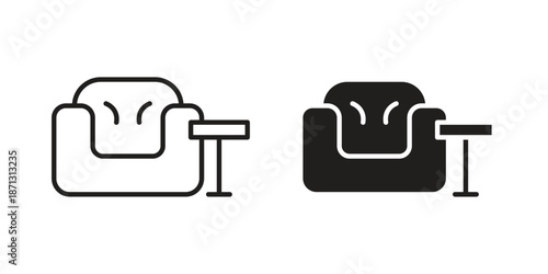 Lounge icons for web design set in black stroke and solid style. EPS10