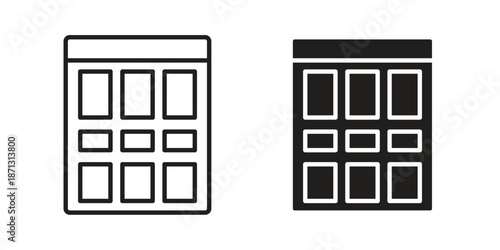 Mood board icons for web design set in black stroke and solid style. EPS10