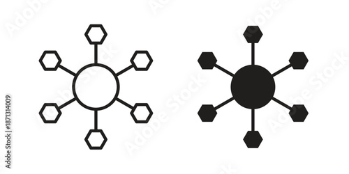 Multichannel icons for web design set in black stroke and solid style. EPS10