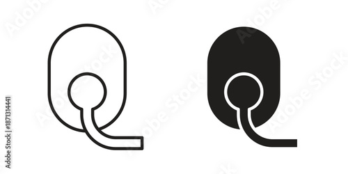 Oxygen mask icons for web design set in black stroke and solid style. EPS10