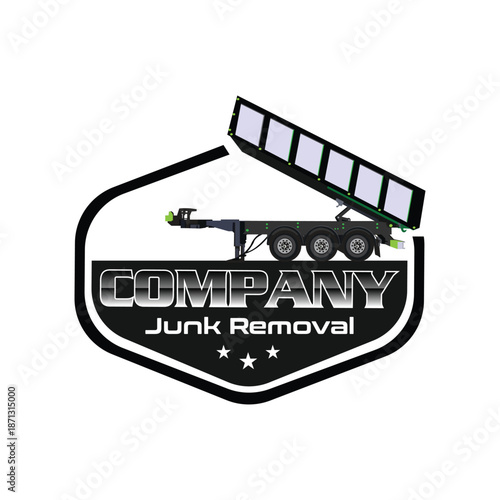 Junk Removal logo design, Dumpster logo, truck vector, Trash logo design, Hauling logo design, Pickup and roll off dumpster, Company logo
