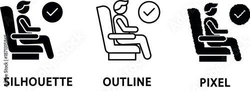 Illustrator seat booking icon set 