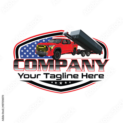 Junk Removal logo design, Dumpster logo, truck vector, Trash logo design, Hauling logo design, Company logo , Pickup and roll off dumpster	
