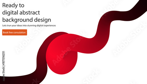 Modern Digital Abstract Background Design with Ribbon Like Gradient Shapes Presentation