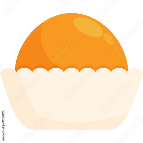 Simple orange candy in white wrapper