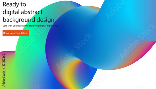 Modern digital abstract background design with vibrant colors and smooth gradients