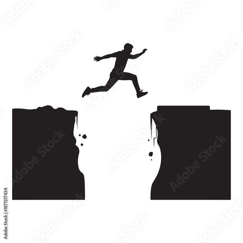 Risk Versus Reward Gap Concept with Businessman Choosing Success Target