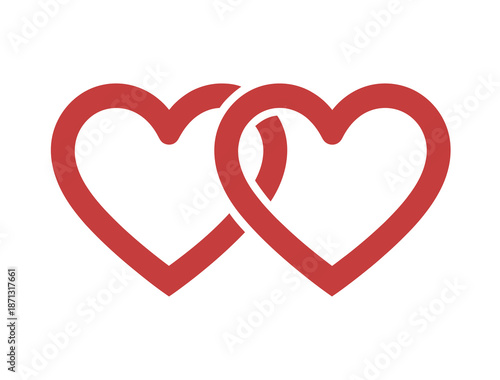 Two Intertwined Hearts Symbolizing Love, Connection, and Partnership