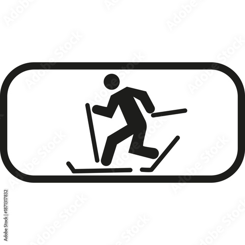 Skiing icon silhouette