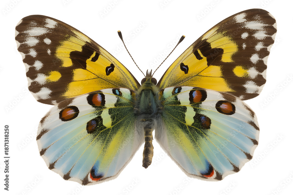 Fototapeta premium Butterfly With Yellow And White Wings