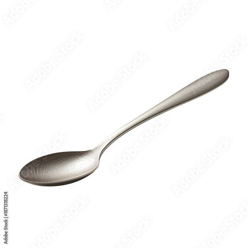 Silver Spoon is Placed on a White Surface in a Kitchen Setting During the Day
