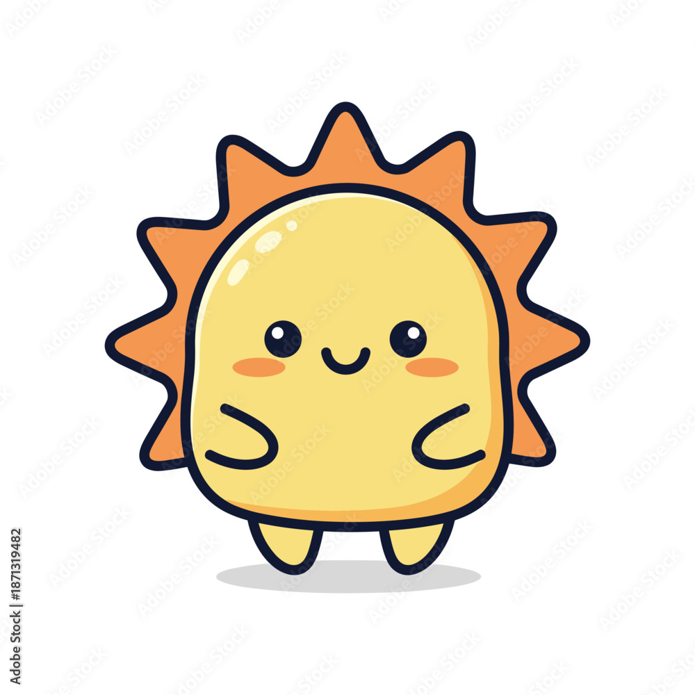Obraz premium Adorable Cartoon Sun Character Illustration