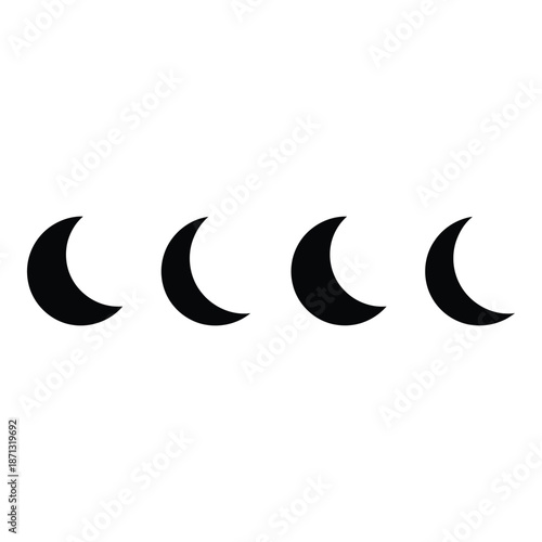 Illustration depicting the waning crescent moon phases in a simple black design