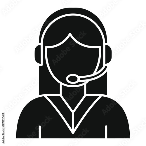 Friendly Female Receptionist Character Design in Minimalist Black and White Style