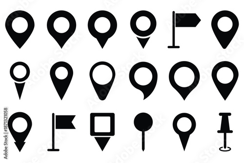 Map pin icon. location pin place marker. Location icon. Map marker pointer icon set. GPS location symbol collection. Modern map markers. Map pointers icon set. Location pin collection. 