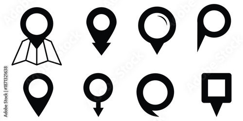 Map pin icon. location pin place marker. Location icon. Map marker pointer icon set. GPS location symbol collection. Modern map markers. Map pointers icon set. Location pin collection. 