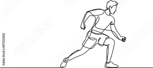 Single continuous line drawing of young sportive man training in sport gymnasium club center.one line vector illustration with out background