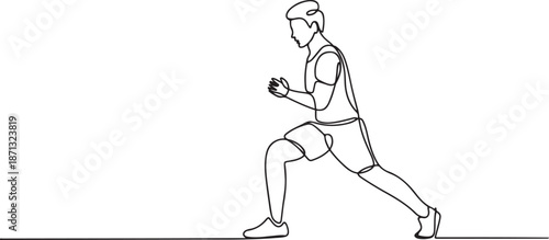 Single continuous line drawing of young sportive man training in sport gymnasium club center.one line vector illustration with out background