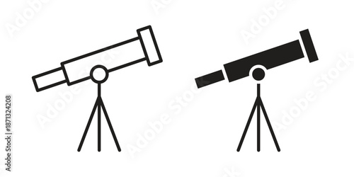 Telescope icons Symbol, logo illustration. icon concept for web design