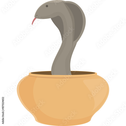 Snake Charmer's Cobra Emerging From Pot