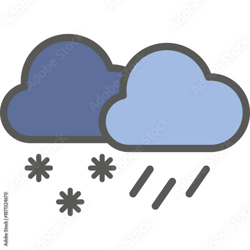 Snow and Rain Clouds Icon