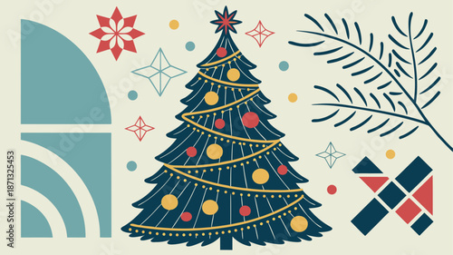 christmas tree with snowflakes