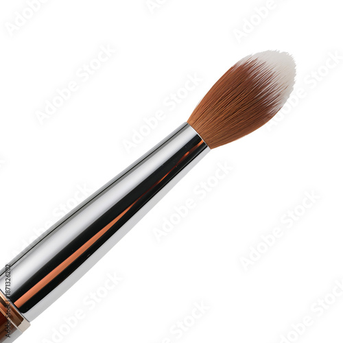 Makeup Brush Used for Applying Foundation in a Beauty Routine at Home During ...